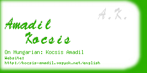 amadil kocsis business card
